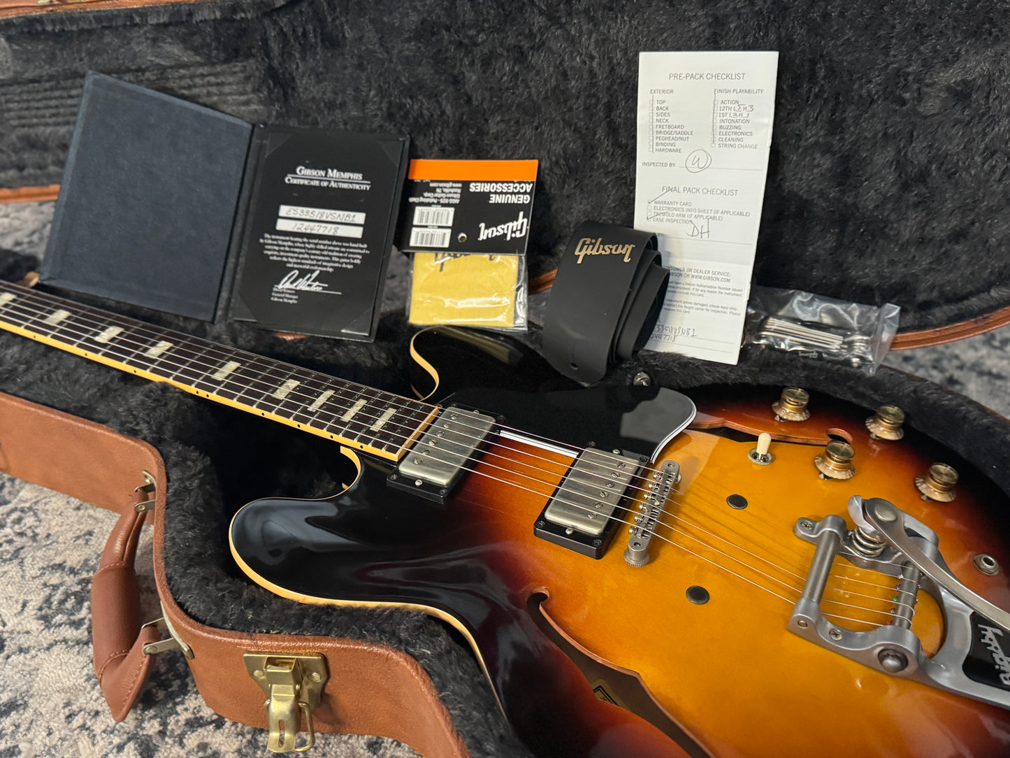 Gibson Memphis ES-335 Anchor Stud with Bigsby 2018 - Antique Vintage Sunburst VOS