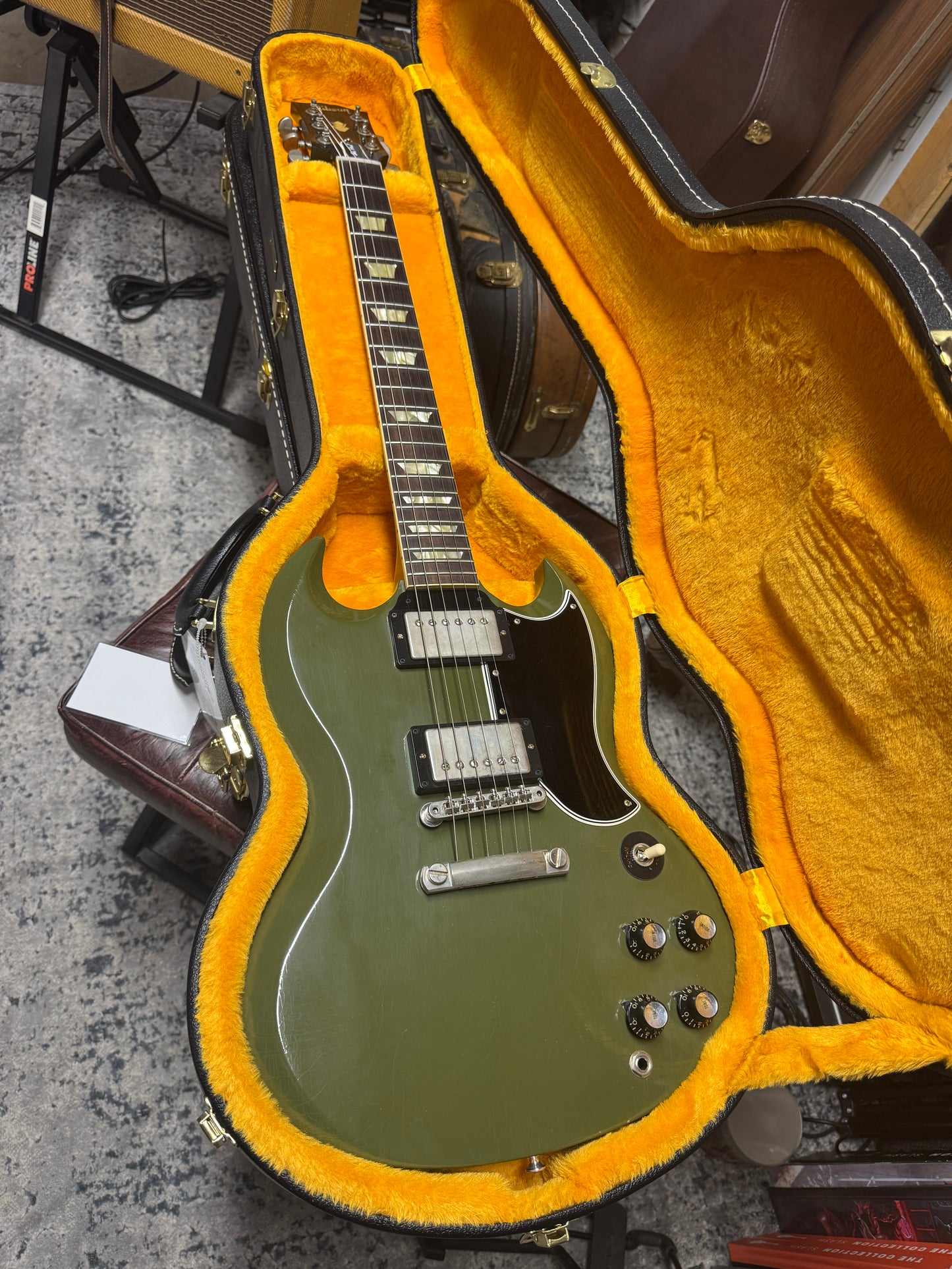 Gibson Custom Shop 1961 SG Les Paul Standard "CME Spec" Antique Olive Drab Ultra Light Aged