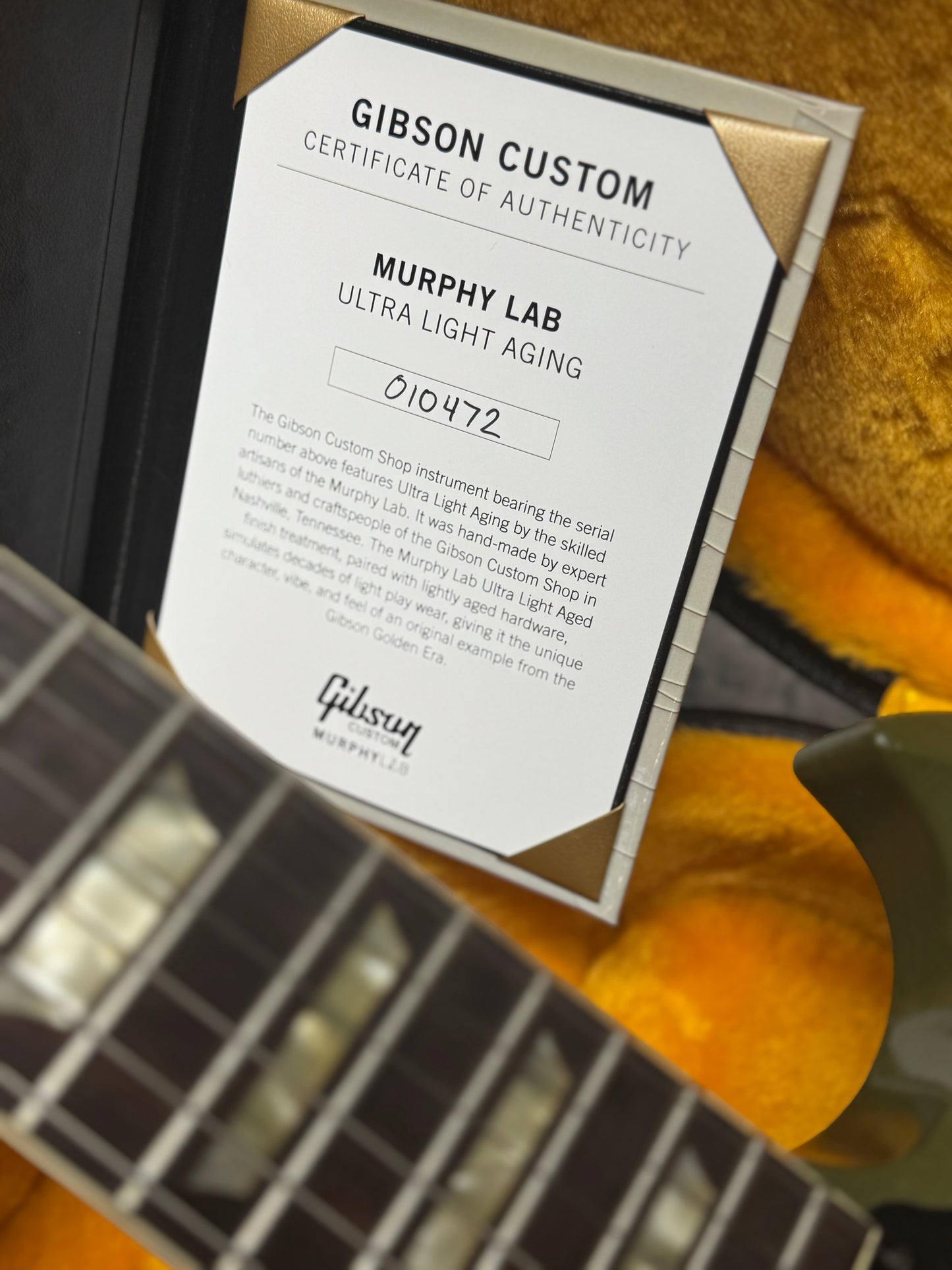 Gibson Custom Shop 1961 SG Les Paul Standard "CME Spec" Antique Olive Drab Ultra Light Aged