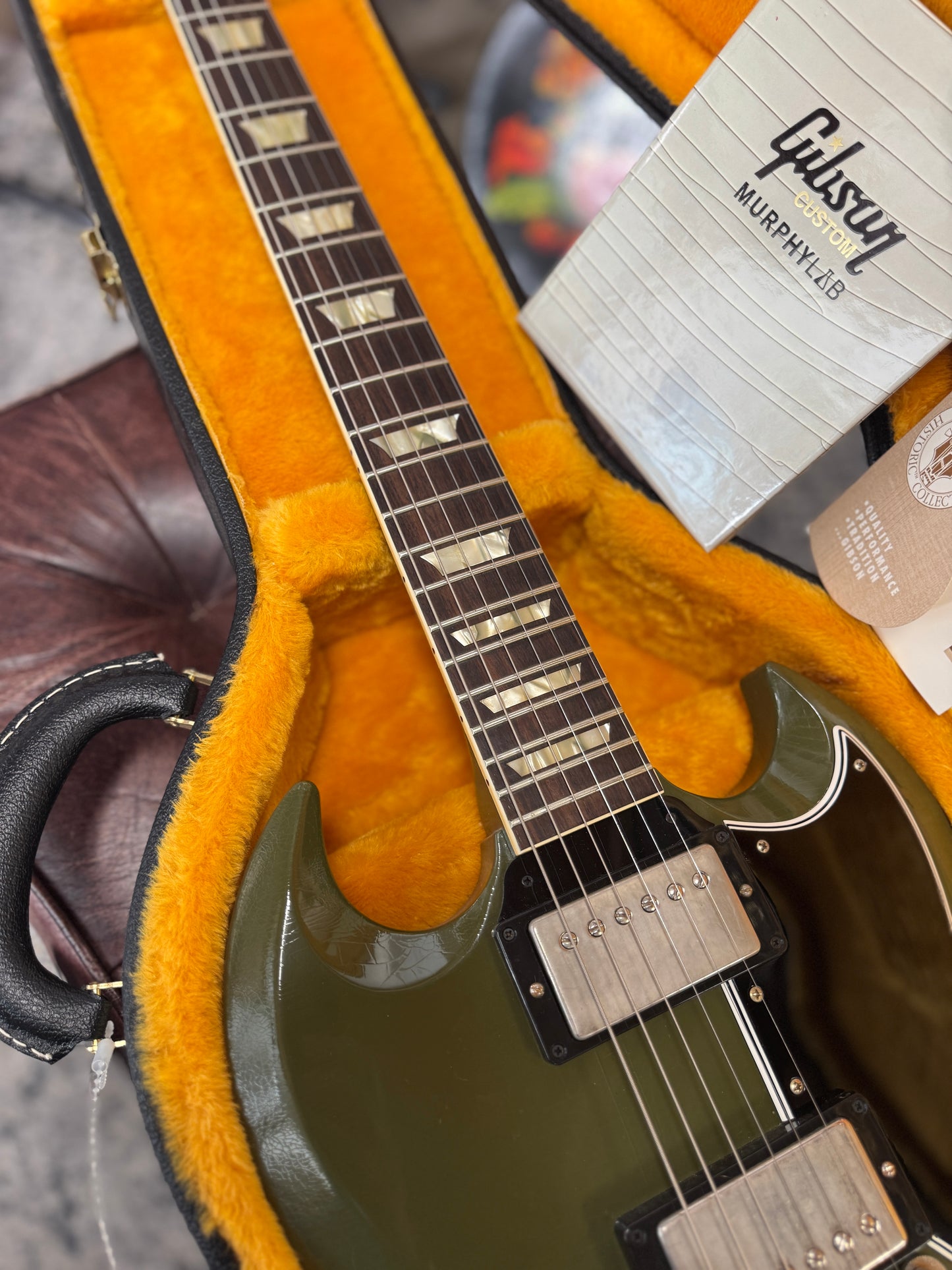 Gibson Custom Shop 1961 SG Les Paul Standard "CME Spec" Antique Olive Drab Ultra Light Aged